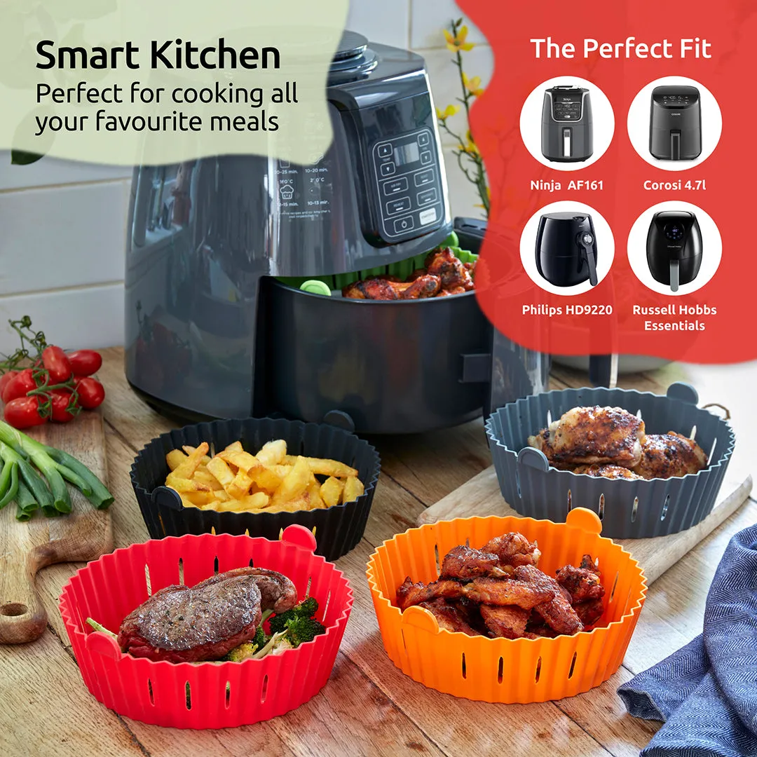 WAFE Silicone Air Fryer Liner 2PACK - Lime Green/Grey