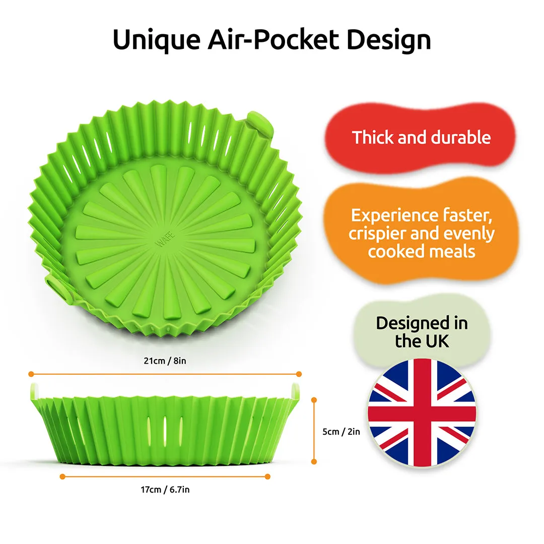 WAFE Silicone Air Fryer Liner 2PACK - Lime Green/Grey