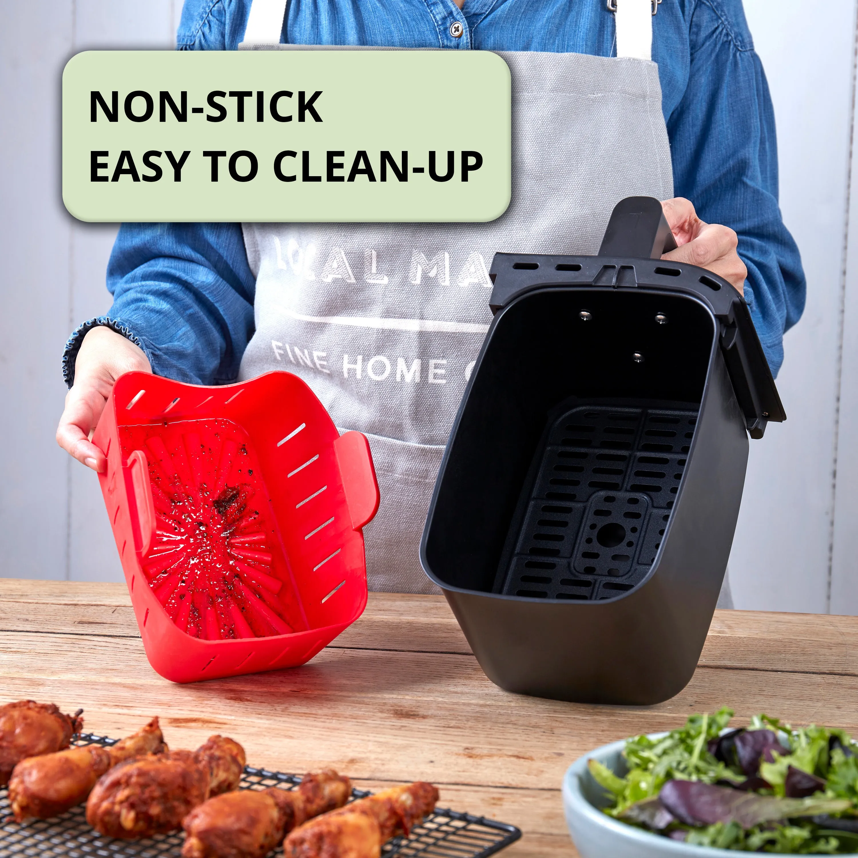 WAFE Silicone Air Fryer Ninja Liner 2PACK- ORANGE