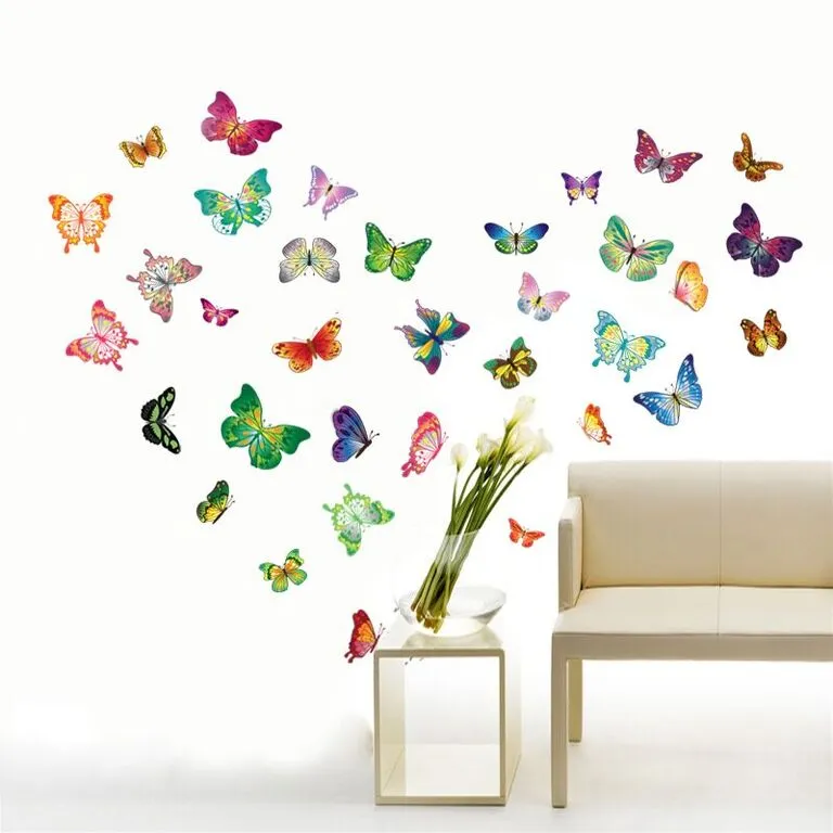 Walplus 34 Colorful Butterflies Wall Decals 30x60cm