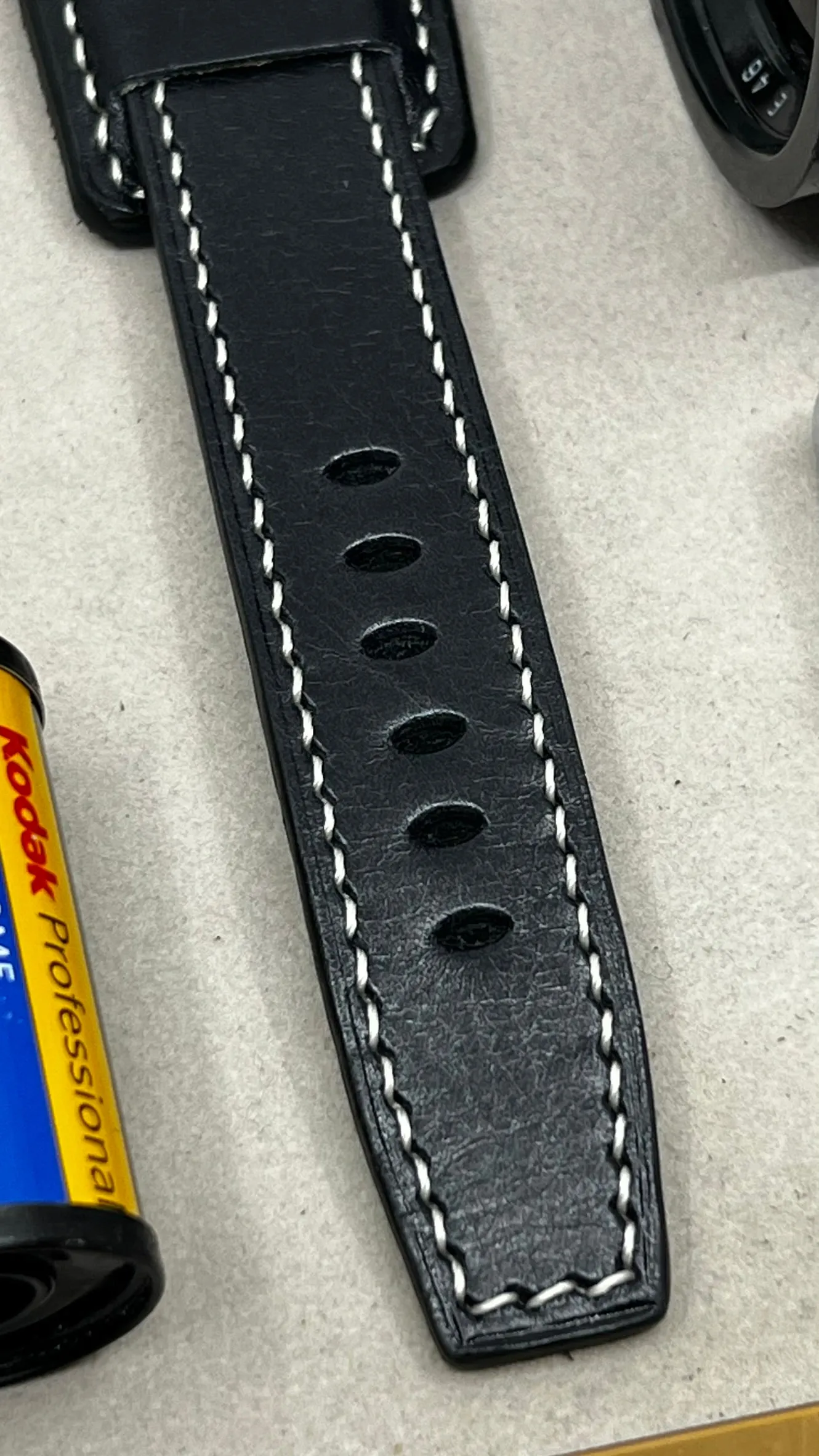 Watch Strap & Band in Black Genuine Leather, Wristwatch Band 20mm, Watchstraps 19mm, Handmade Cuff watch band 18mm 24mm, Personalise Gift Ideas