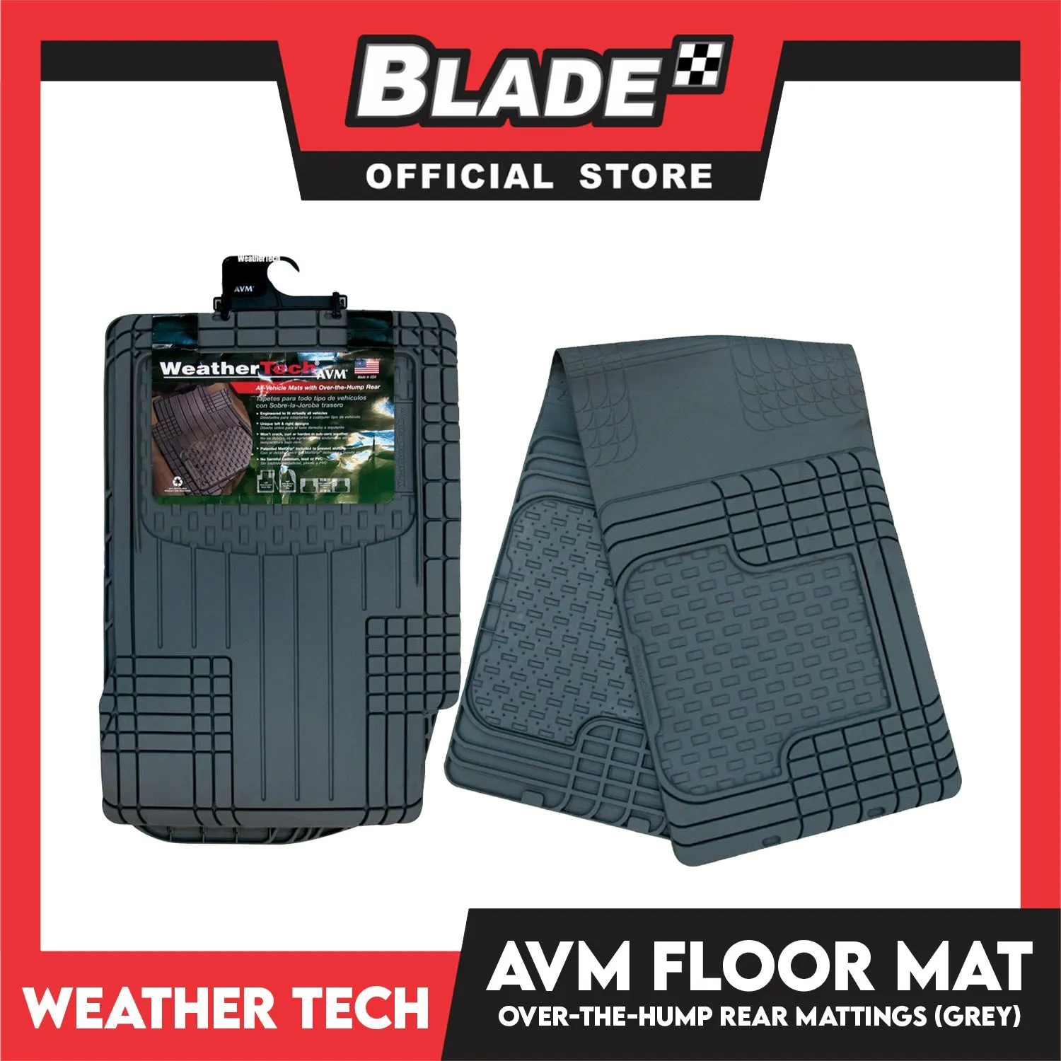 WeatherTech Universal Fit Over-The-Hump Rear Floor Liner WT11AVMOT(Grey)