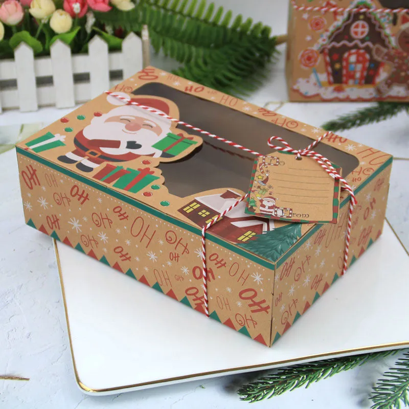 Window Christmas Candy Biscuit Box Cake Bread Muffin Gingerbread Box