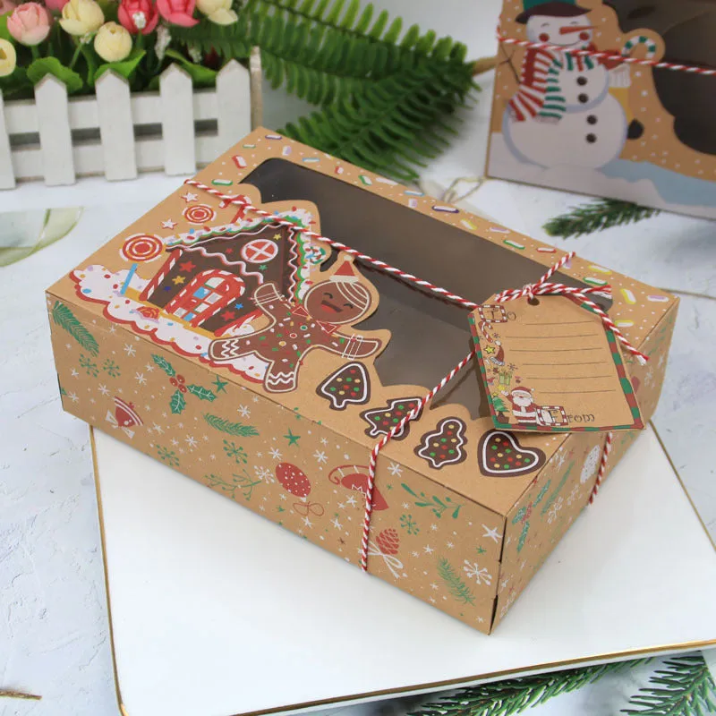 Window Christmas Candy Biscuit Box Cake Bread Muffin Gingerbread Box