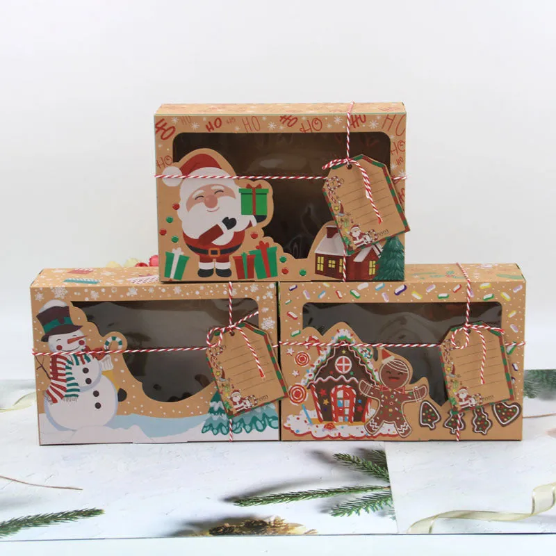 Window Christmas Candy Biscuit Box Cake Bread Muffin Gingerbread Box