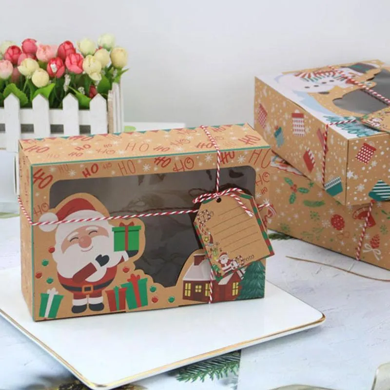 Window Christmas Candy Biscuit Box Cake Bread Muffin Gingerbread Box