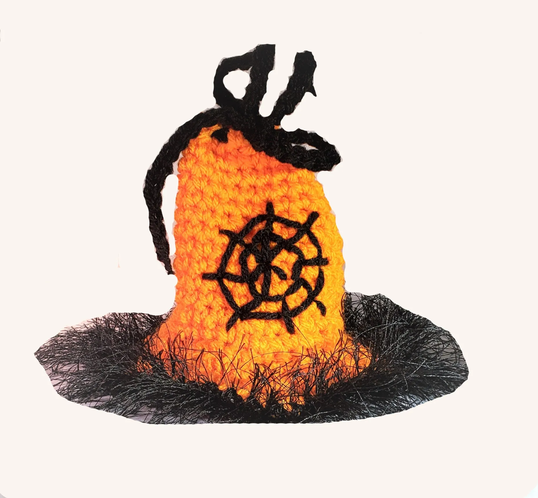 Witch's Hat Treat Bag Crochet Pattern for Halloween