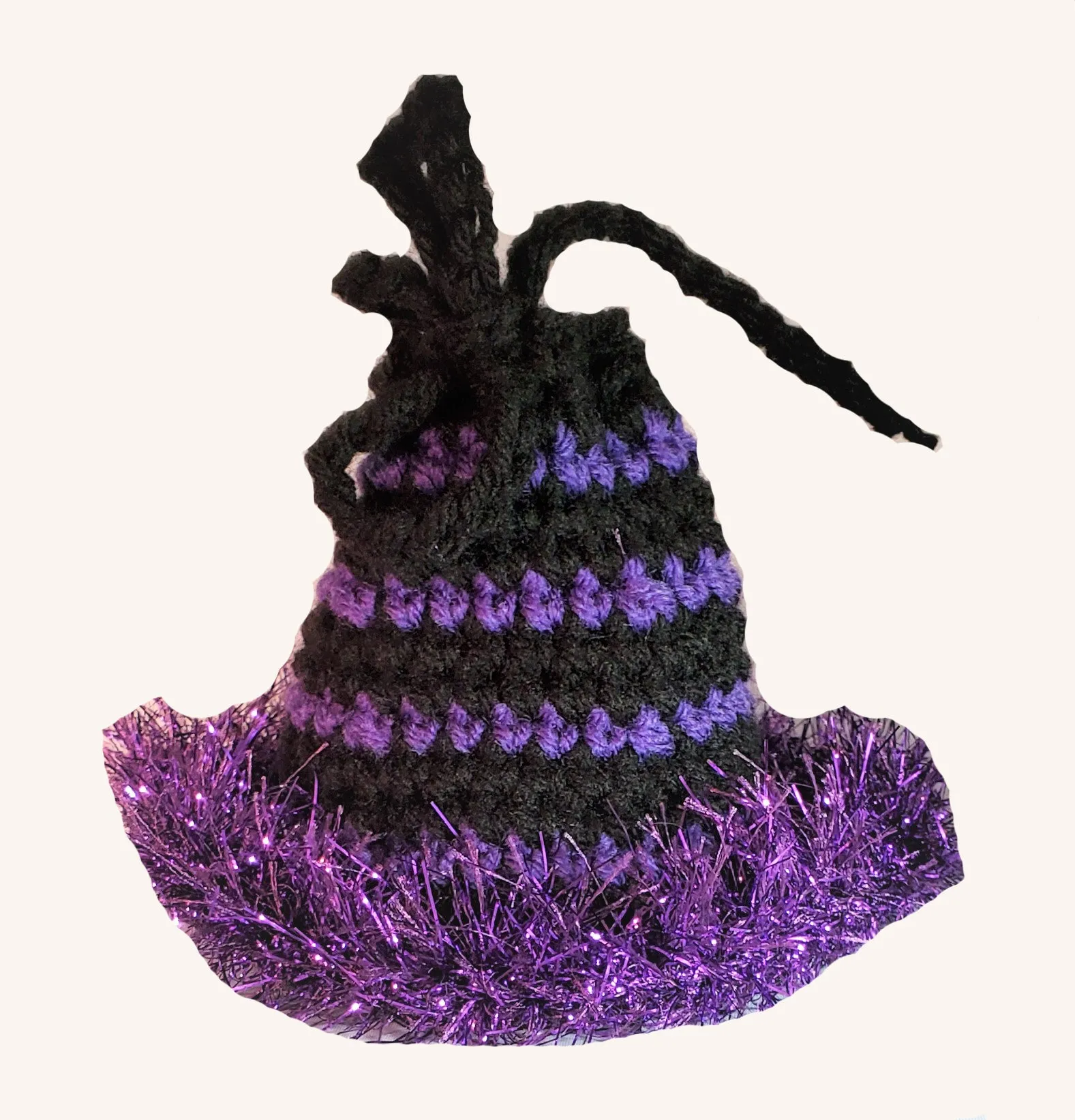 Witch's Hat Treat Bag Crochet Pattern for Halloween