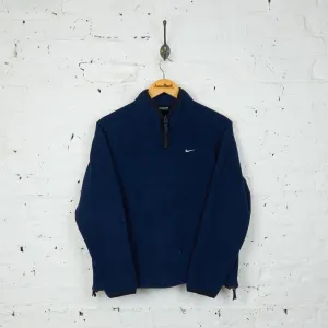 Womens Nike 1/4 Zip Fleece - Blue - Womens S