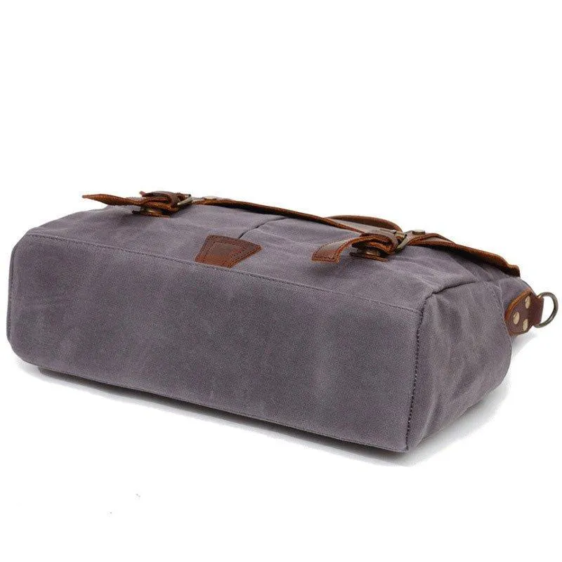 Woosir Crossbody Laptop Bag Mens Canvas and Leather