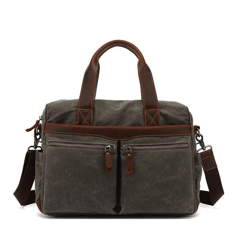 Woosir Men's Satchels Waxed Canvas