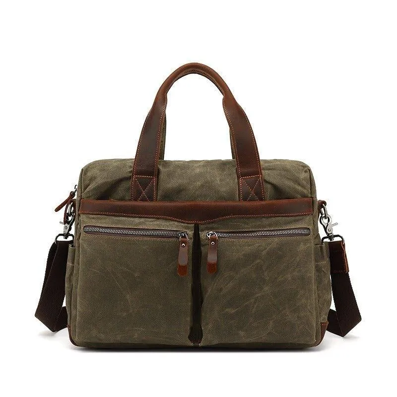 Woosir Men's Satchels Waxed Canvas