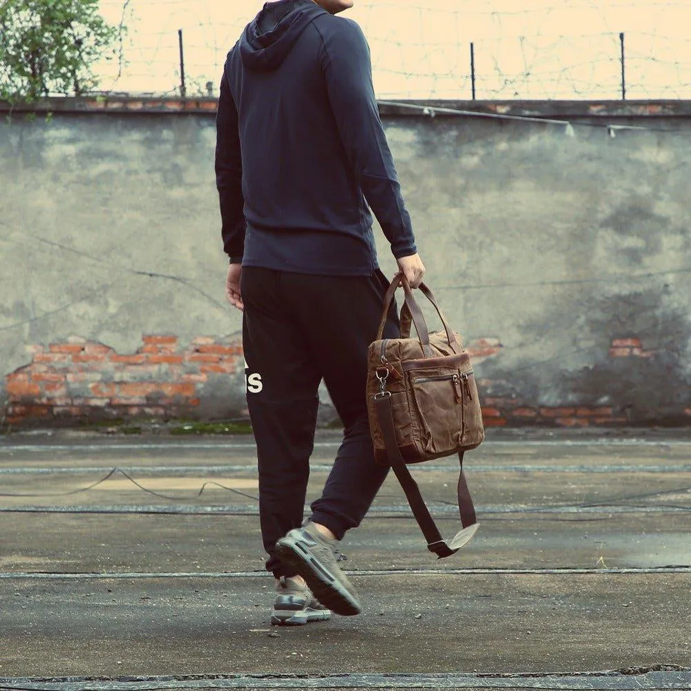Woosir Men's Satchels Waxed Canvas