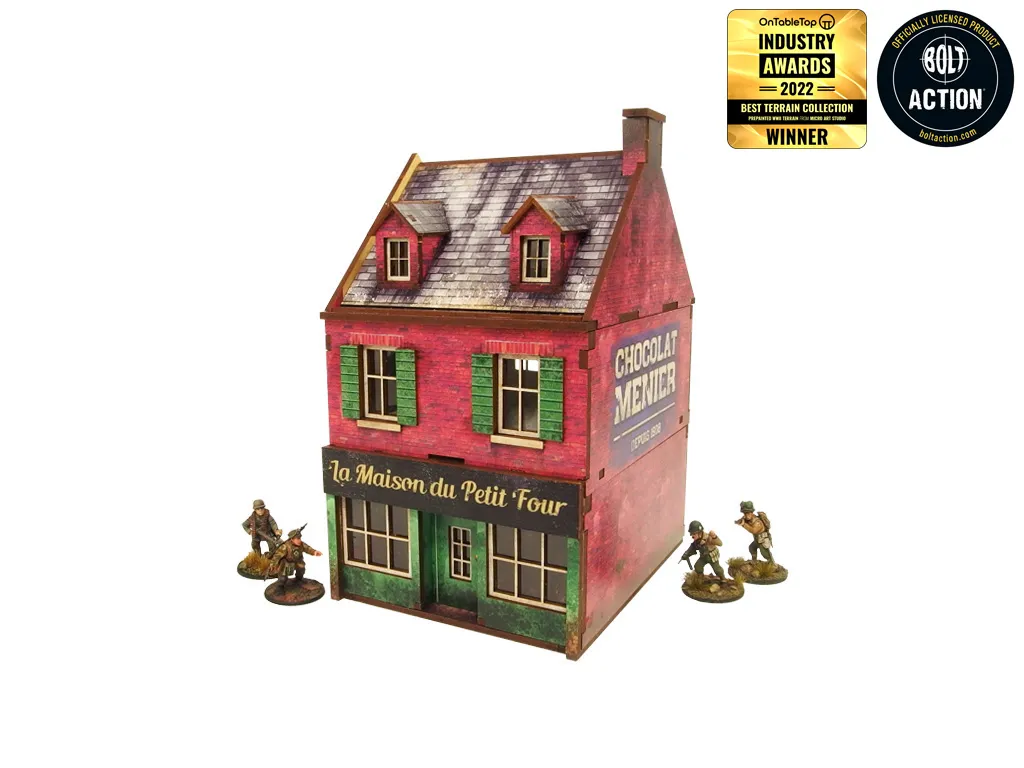 WW2 Normandy Cafe Pre-Painted - Micro Art Studio