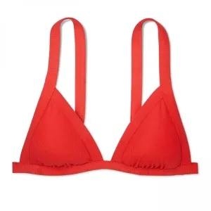 Xhilaration Women's Ribbed Triangle Bikini Top