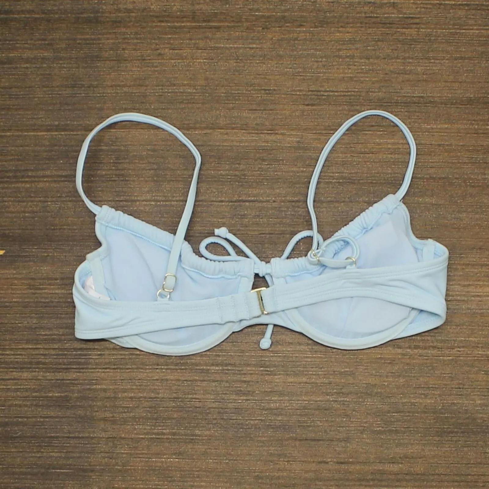 Xhilaration Women's Shirred Underwire Bikini Top Light Blue Medium (4-6)
