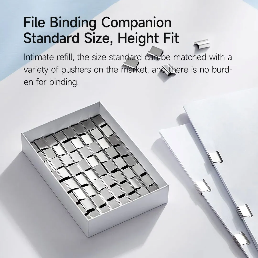 Xiaomi Mijia Paper Pusher Clip With 168 Refills Metal Pusher Holeless Stapler Strong Binding For Office School Document Organizer