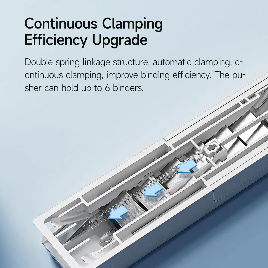 Xiaomi Mijia Paper Pusher Clip With 168 Refills Metal Pusher Holeless Stapler Strong Binding For Office School Document Organizer