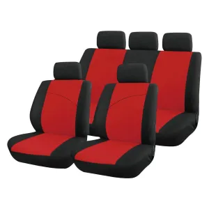 XtremeAuto® Universal Red / Black Style Comfortable Full Set of Seat Covers