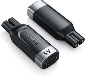 Yinke 5V Type-C Shaver Adapter Charging Converter for Philips Norelco OneBlade QP2724 QP2834 QP4530 MG5910 MG7910 MG9510 QP1924 QP1324, USB-C Shaver Charger Converter Without Charger Cord (1 PC)