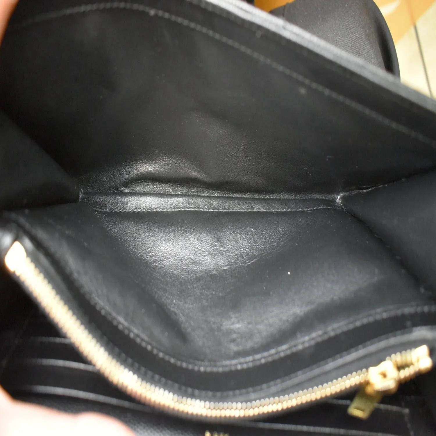 YVES SAINT LAURENT Envelope Monogram Leather Crossbody Chain Wallet Black