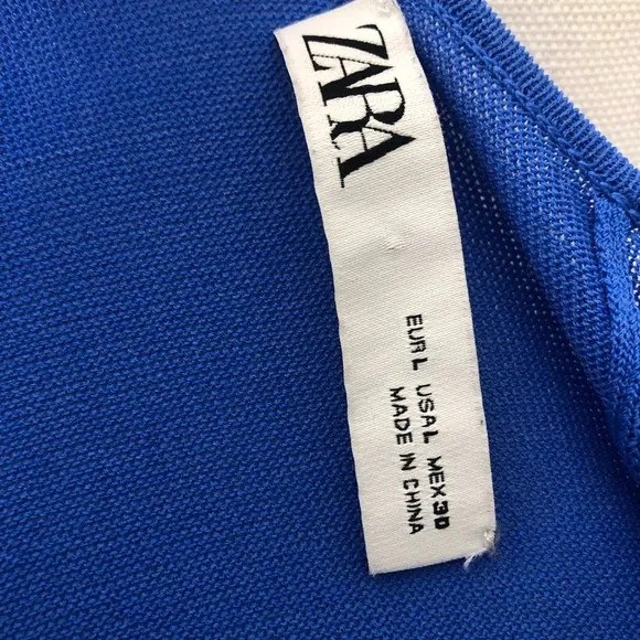 ZARA Blue White Divine Tie Dye Knit Maxi Dress Size L