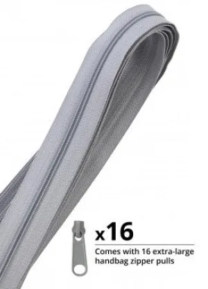 Zippers by the Yard Pewter
